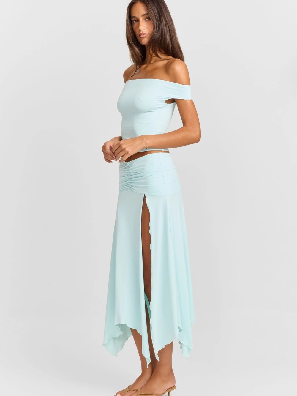 Midi Skirt Sasha Therese in Light Blue